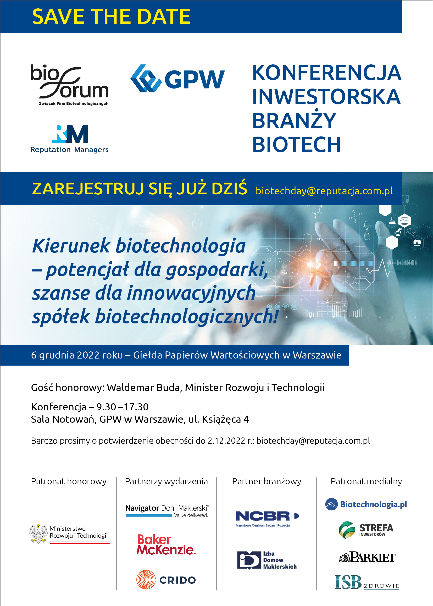 Biotech Zaproszenie Save the date